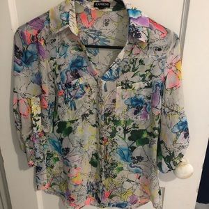 Express casual button up top